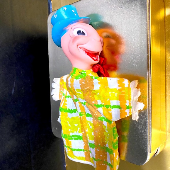 WALT DISNEY VTG 60s PINOCCHIO JIMINY CRICKET HAND PUPPET RUBBER HEAD & SQUEEKER - Picture 5 of 14